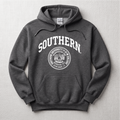 Heather Gray Southern University Hoodie with White Official Southern University Crest